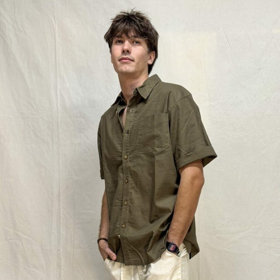Mens Hemp Short Sleeve Button Up - Image 2
